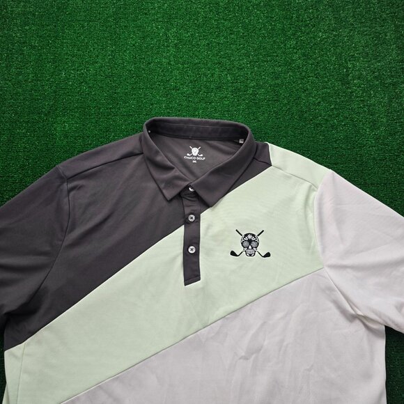 Chuco Golf Polo Shirt Mens XL‎ White Black Golf Performance Athletic Preppy - Picture 2 of 10